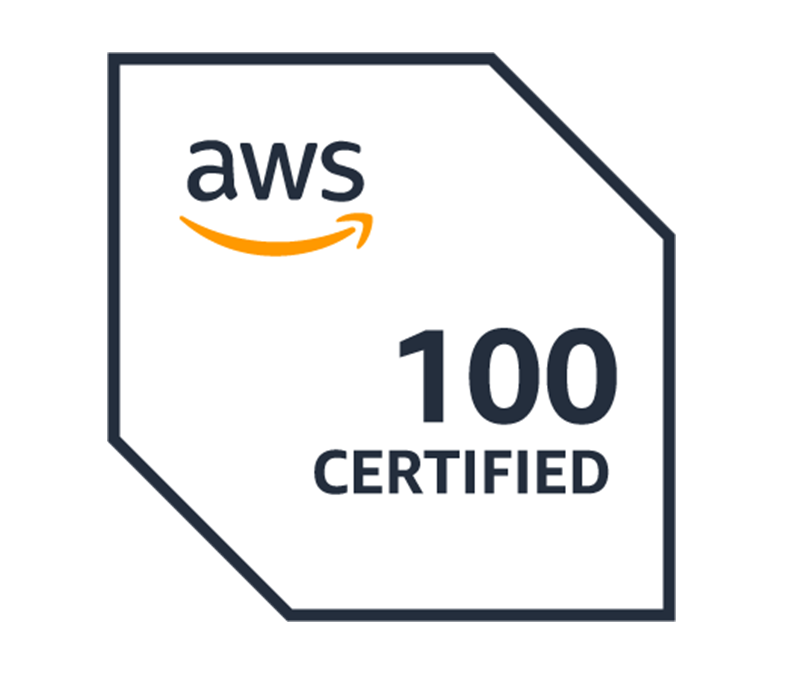 AWS 100 certifiedロゴ